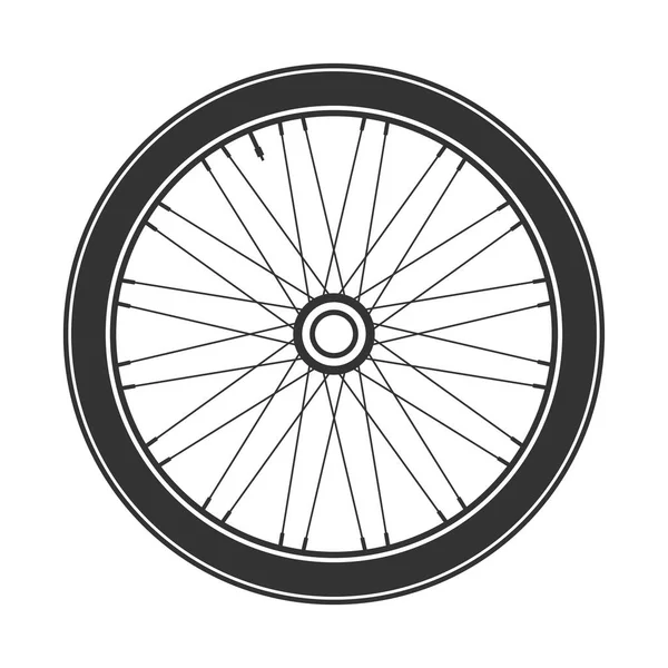 Símbolo de roda de bicicleta, vetor. Borracha de bicicleta. Pneu de montanha. Válvula. Ciclo de aptidão.MTB Mountainbike . — Vetor de Stock