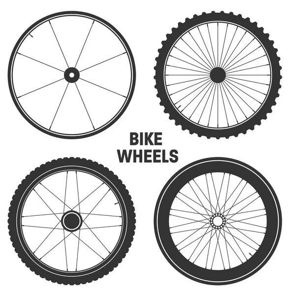 Fiets wiel symbool, vector. Fiets rubber. Berg de band. Ventiel. Fitness cycle.Mtb. Mountainbike. — Stockvector