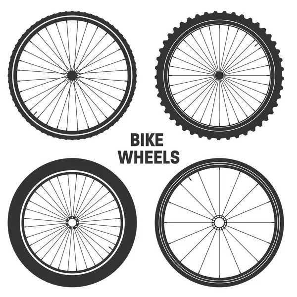 Fiets wiel symbool, vector. Fiets rubber. Berg de band. Ventiel. Fitness cycle.Mtb. Mountainbike. — Stockvector