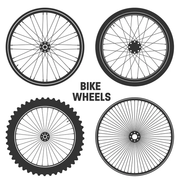 Fiets wiel symbool, vector. Fiets rubber. Berg de band. Ventiel. Fitness cycle.Mtb. Mountainbike. — Stockvector