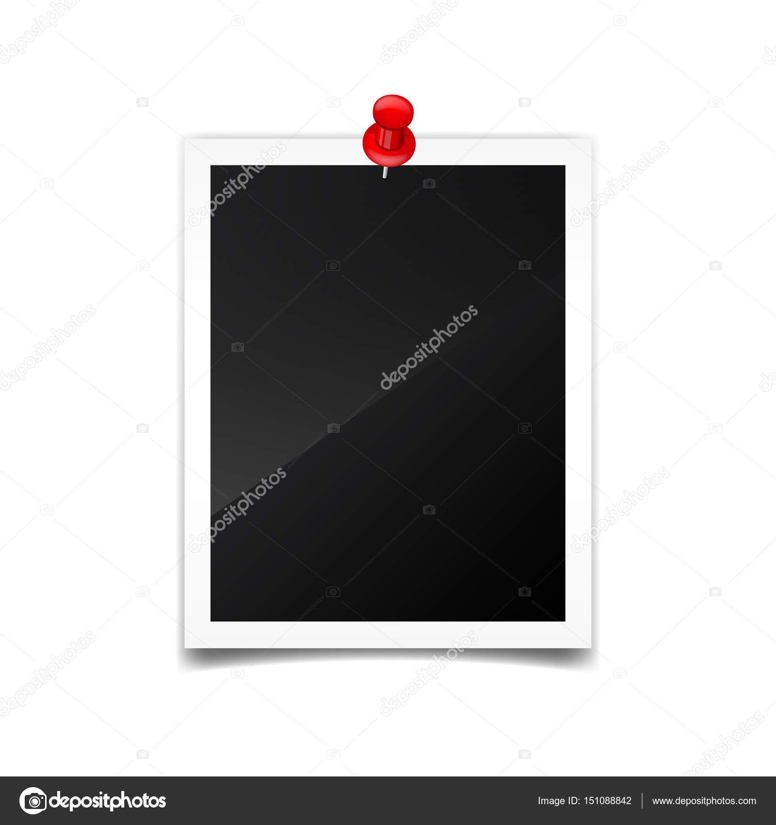 Photo card,frame,film set. Retro,vintage photograph with shadow With Push Card Template