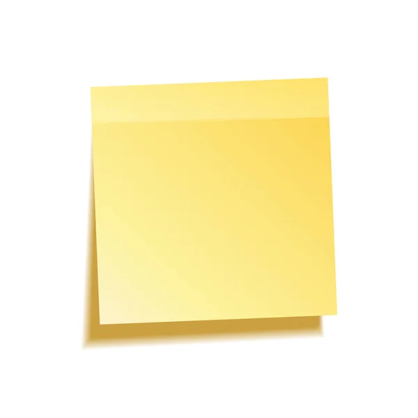 Nota adhesiva con sombra aislada sobre fondo transparente. Papel amarillo. Mensaje en el bloc de notas. Recordatorio. Ilustración vectorial . — Vector de stock