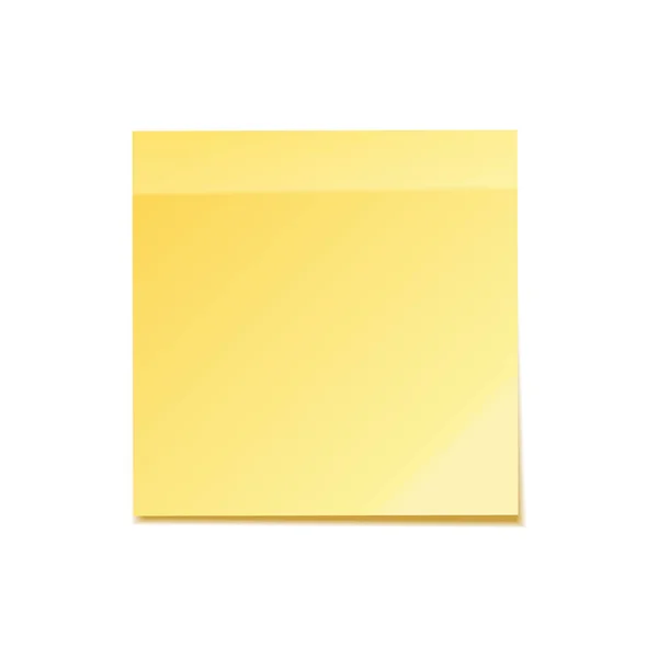 Nota appiccicosa con ombra isolata su sfondo trasparente. Carta gialla. Messaggio su notepaper.Reminder. Illustrazione vettoriale . — Vettoriale Stock