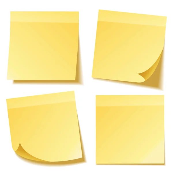 Note collante avec ombre isolée sur fond transparent. Papier jaune. Message sur papier à notes. Rappel. Illustration vectorielle . — Image vectorielle
