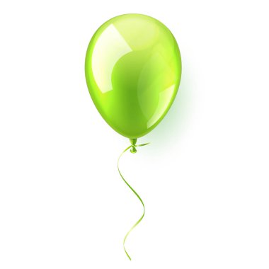 Gerçekçi renkli parlak hava balonu uçan izole. Doğum günü partisi. Ribbon.Celebration. düğün ya da Anniversary.Vector illüstrasyon.