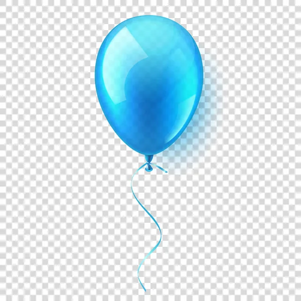 Gerçekçi renkli parlak hava balonu uçan izole. Doğum günü partisi. Ribbon.Celebration. düğün ya da Anniversary.Vector illüstrasyon. — Stok Vektör