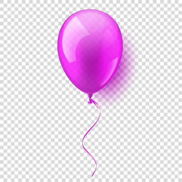 Geïsoleerd realistische kleurrijke Glossy vliegen luchtballon. De partij van de verjaardag. Ribbon.Celebration. bruiloft of Anniversary.Vector afbeelding. — Stockvector