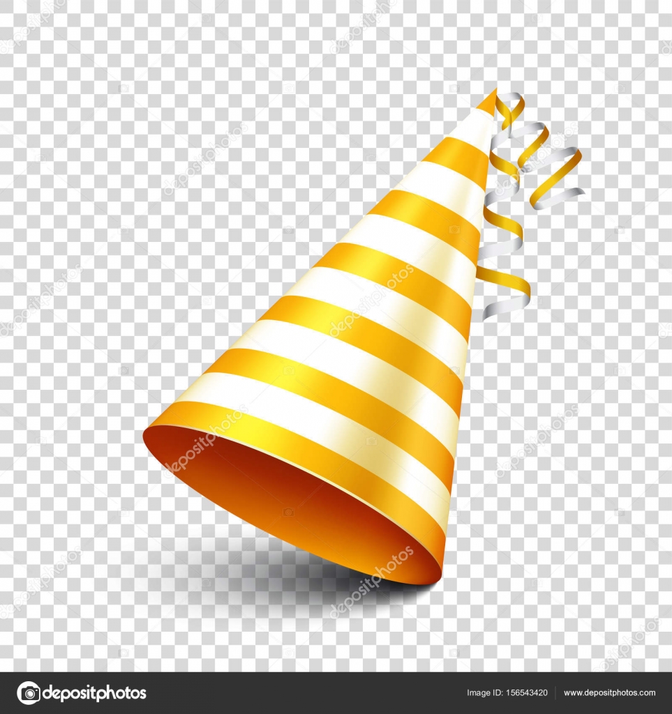 Party-Hut mit Schleife. Feiertagsdekoration.celebration.birthday.Vektor  Illustration auf transparentem Hintergrund. Stock-Vektorbild von  ©floral_set 156543420, image size:1600x1700