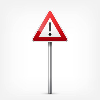 Yol kırmızı beyaz arka plan üzerinde izole toplama işaretleri. Yol trafik kontrolü. Lane kullanım. Bırak da verim. Düzenleyici işaretleri. Eğrileri ve döner.