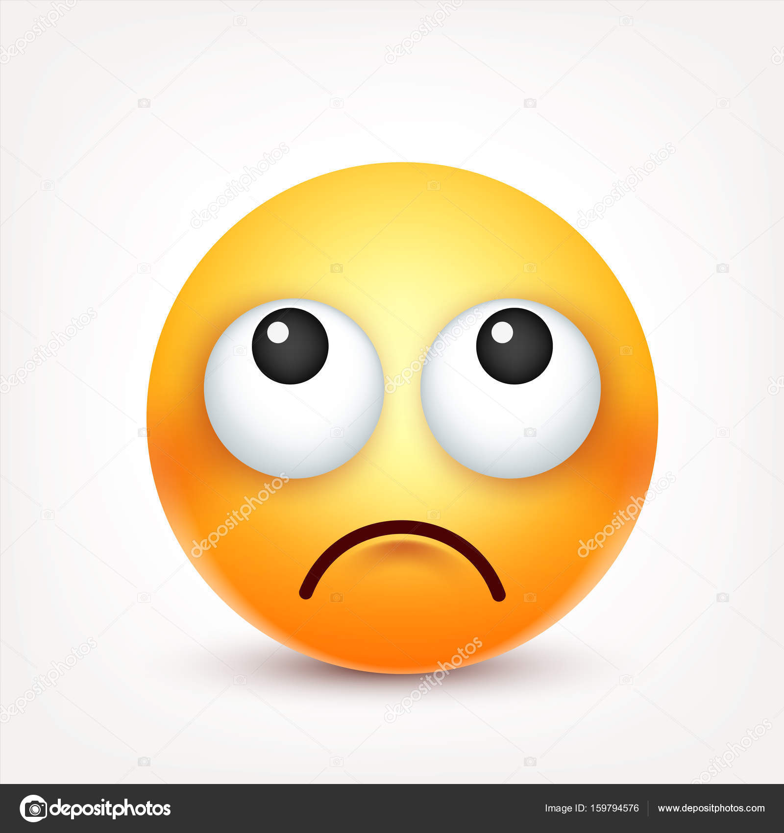 Smiley,emoticon. Yellow face with emotions. Facial expression. 3d