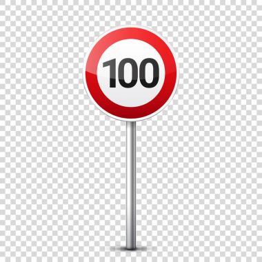 Yol kırmızı şeffaf arka plan üzerinde izole toplama işaretleri. Yol trafik kontrolü. Lane kullanım. Bırak da verim. Düzenleyici işaretleri. Eğrileri ve döner. Hız sınırı.
