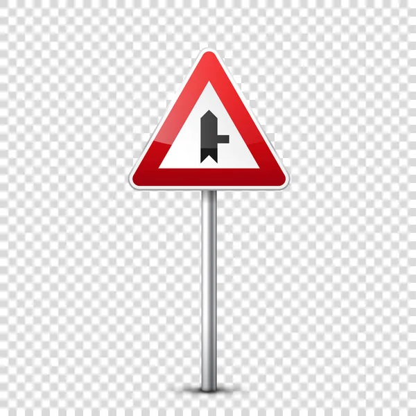 Straßenschilder sammeln sich isoliert auf transparentem Hintergrund. road traffic control.lane usage.stop and yield. Regulierungssignale. Kurven und Kurven. — Stockvektor