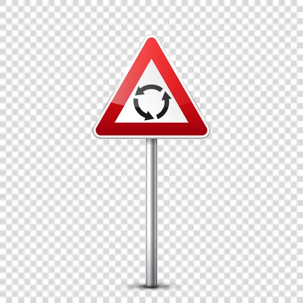 Road red signs collection isolated on transparent background. Road traffic control.Lane usage.Stop and yield. Regulatory signs. Curves and turns. — Stock Vector