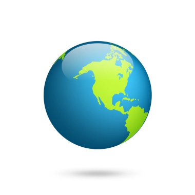 Dünya küresi. Dünya haritası hazır. Kıtaları olan bir gezegen. Afrika Asya, Avustralya, Avrupa, Kuzey Amerika ve Güney Amerika..