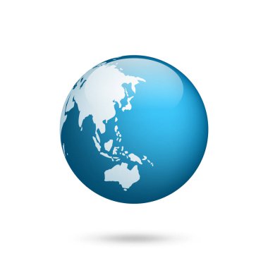 Dünya küresi. Dünya haritası hazır. Kıtaları olan bir gezegen. Afrika Asya, Avustralya, Avrupa, Kuzey Amerika ve Güney Amerika..