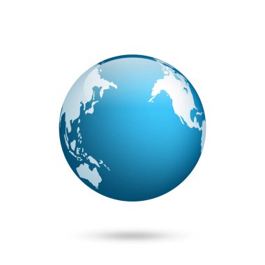 Dünya küresi. Dünya haritası hazır. Kıtaları olan bir gezegen. Afrika Asya, Avustralya, Avrupa, Kuzey Amerika ve Güney Amerika..