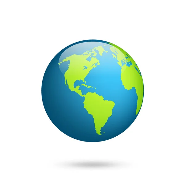 Zemský glóbus. Světová mapa nastavena. Planeta s kontinenty Afrika Asie, Austrálie, Evropa, Severní Amerika a Jižní Amerika. — Stockový vektor
