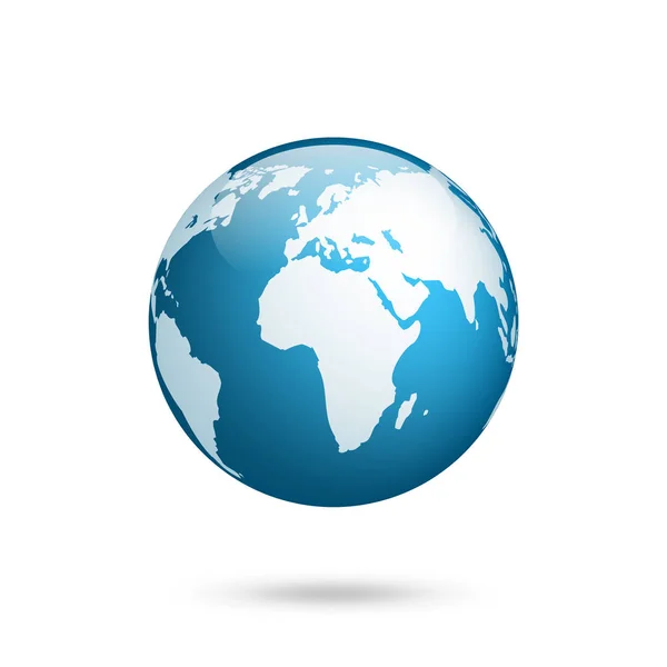 Zemský glóbus. Světová mapa nastavena. Planeta s kontinenty Afrika Asie, Austrálie, Evropa, Severní Amerika a Jižní Amerika. — Stockový vektor