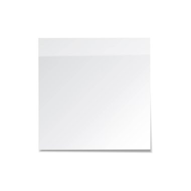 Yapışkan notu üzerinde şeffaf arka plan izole gölge ile. Beyaz kağıt. Notepaper iletide. Hatırlatma. Vektör çizim.