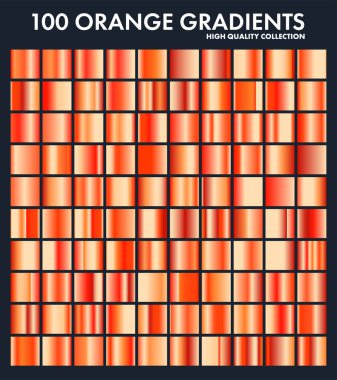 Turuncu krom gradyan, desen, şablonu ayarlayın. Güneş, meyve renk tasarımı için yüksek kaliteli degradeler topluluğu. Metalik doku, parlak metal arka plan. Metin, mockup, afiş, şerit için uygundur.