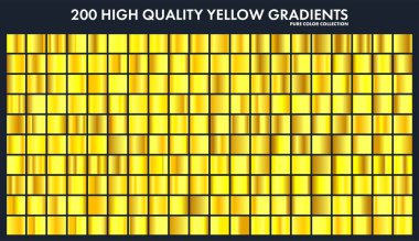 Sarı krom gradyan, desen, şablonu ayarlayın. Güneş, meyve renk tasarımı için yüksek kaliteli degradeler topluluğu. Metalik doku, parlak metal arka plan. Metin, mockup, afiş, şerit için uygundur.