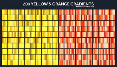 Sarı, turuncu krom gradyan, desen, şablonu ayarlayın. Güneş, meyve renk tasarımı için yüksek kaliteli degradeler topluluğu. Metalik doku, parlak metal arka plan. Metin, mockup, afiş, şerit için uygundur.
