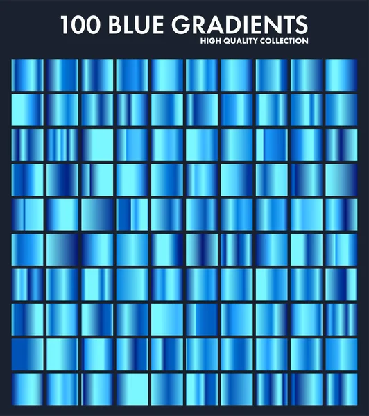 Bleu chromé dégradé ensemble, modèle, template.Water, couleurs du ciel pour la conception, collection de dégradés de haute qualité.Texture métallique, fond métallique brillant.Convient pour le texte, maquette, bannière, ruban — Image vectorielle