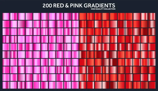 Rood, roze chrome set van de kleurovergang, patroon, sjabloon. Liefde, hartje kleuren voor ontwerp, collectie van hoge kwaliteit verlopen. Metalen textuur, glanzende metalen achtergrond. Geschikt voor tekst, mockup, spandoek, lint — Stockvector