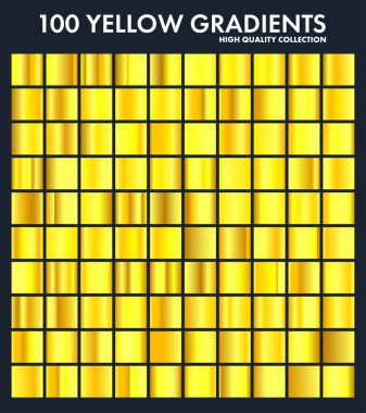 Sarı krom gradyan, desen, şablonu ayarlayın. Güneş, meyve renk tasarımı için yüksek kaliteli degradeler topluluğu. Metalik doku, parlak metal arka plan. Metin, mockup, afiş, şerit için uygundur.