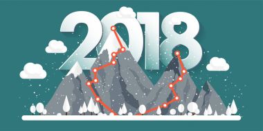 Kış, kar ile 2018 en yüksek dağlarda. Doğa manzara. Noel seyahat. Yürüyüş ve kamp. Düz stil.