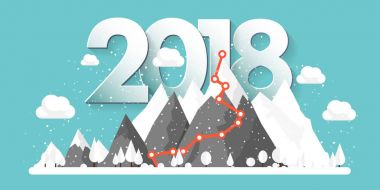 Kış, kar ile 2018 en yüksek dağlarda. Doğa manzara. Noel seyahat. Yürüyüş ve kamp. Düz stil.