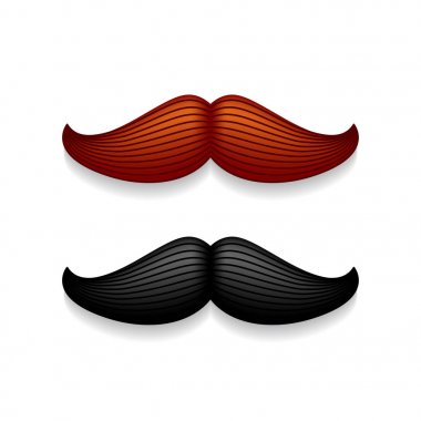 Beyaz izole bıyık. Siyah vektör vintage bıyık. Sakal. Kuaför Salonu. Retro koleksiyonu. Hipster sakal.