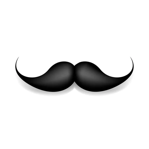 Mustache isolado em branco. Bigode preto vetor vintage. Cabelo facial. Barbeiro. Coleção retrô. Barba de Hipster . — Vetor de Stock