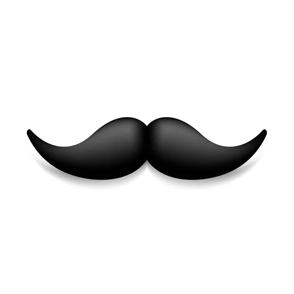 Mustache isolated on white. Black vector vintage moustache. Facial hair.Barber shop. Retro collection. Hipster beard. — Stock Vector