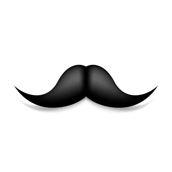 Mustache isolado em branco. Bigode preto vetor vintage. Cabelo facial. Barbeiro. Coleção retrô. Barba de Hipster . — Vetor de Stock