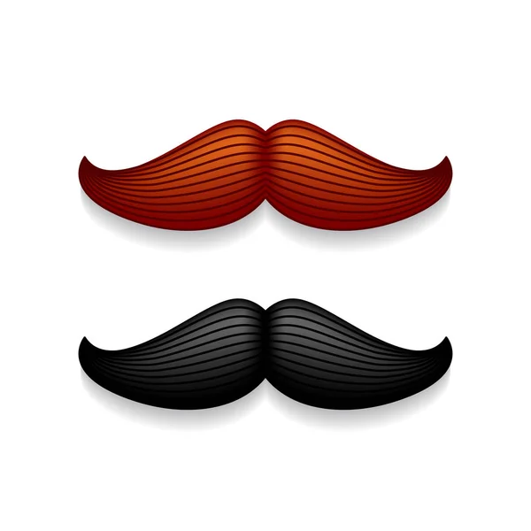 Mustache isolated on white. Black vector vintage moustache. Facial hair.Barber shop. Retro collection. Hipster beard. — Stock Vector