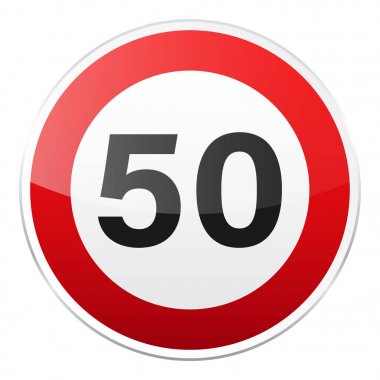 Yol kırmızı beyaz arka plan üzerinde oturum açın. Yol trafik kontrolü. Lane kullanım. Bırak da verim. Düzenleyici işareti. Sokak. Hız sınırı.