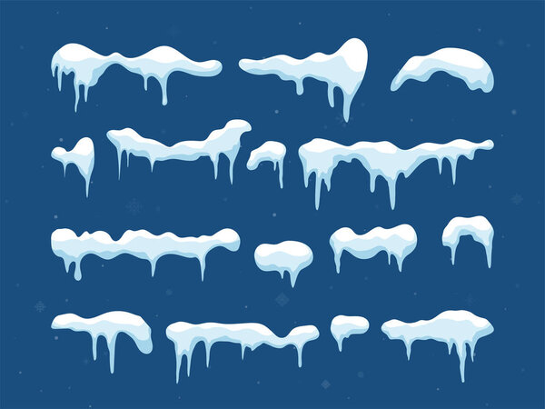 Снег, лед. Снегопад со снежинками. Зимний сезон. Изолированный на белом фоне
.