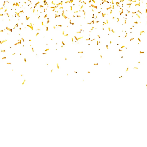 Noel altın konfetisi. Düşen parlak konfeti altın renginde parıldıyor. Yeni yıl, doğum günü, sevgililer günü tasarım öğesi. Tatil arkaplanı.