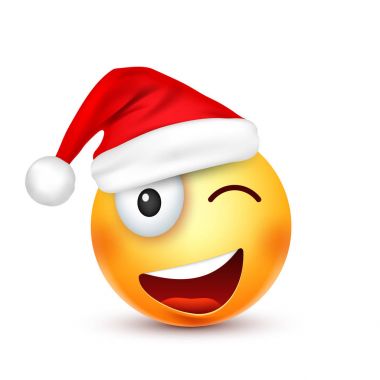 Noel şapka ve smiley