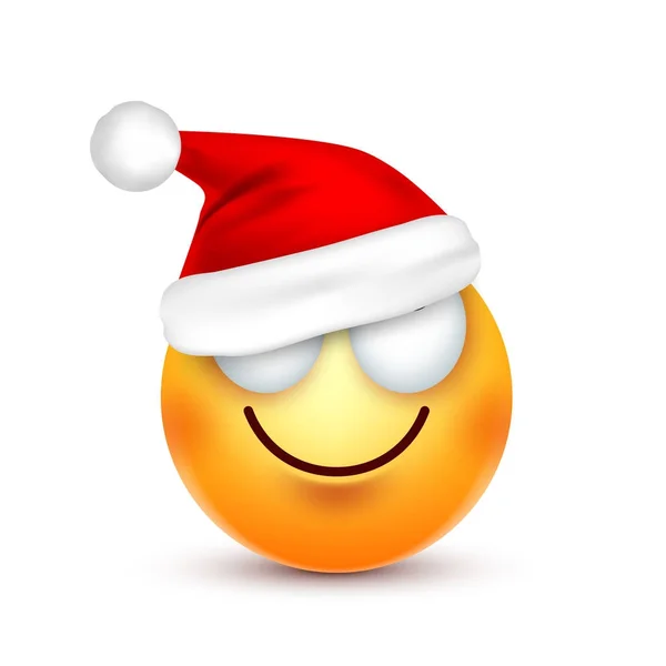 Christmas hat and smiley — Stock Vector