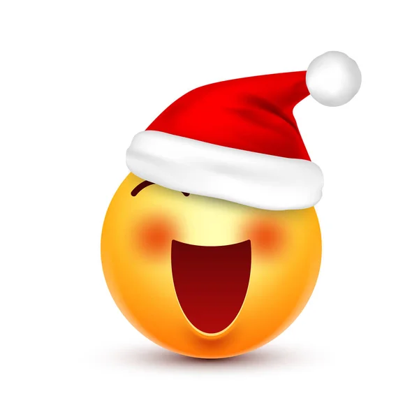 Chapéu de Natal e sorriso — Vetor de Stock