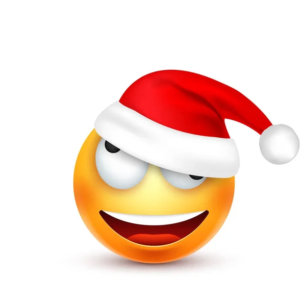 Chapéu de Natal e sorriso —  Vetores de Stock