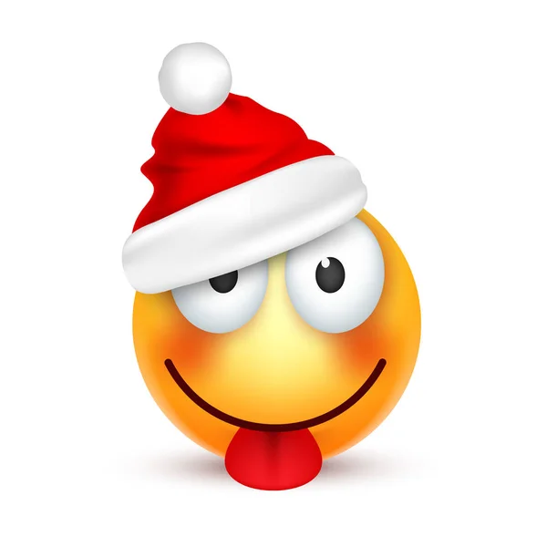 Chapéu de Natal e sorriso — Vetor de Stock