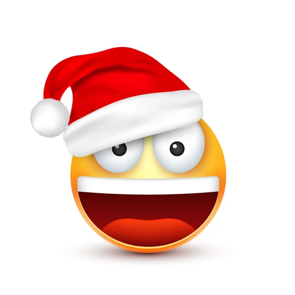 Christmas hat and smiley — Stock Vector