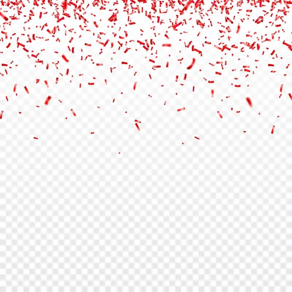 Yılbaşı, Sevgililer günü kırmızı konfeti şeffaf arka plan üzerinde. Düşen parlak konfeti pırıltılar. Festival parti tasarım öğeleri.