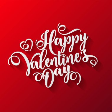 Sevgililer günü eğik yazı. El yazısı romantik tebrik kartı ile metin mutlu Sevgililer günü. 14 Şubat, sevgi ve kalp.