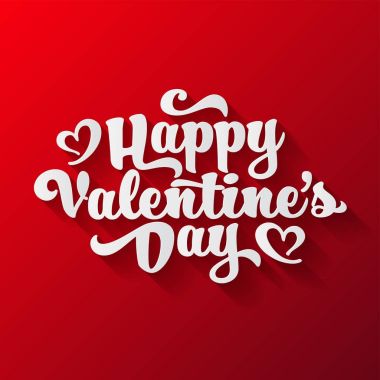 Sevgililer günü yazı. El yazısı romantik tebrik kartı ile metin mutlu Sevgililer günü. 14 Şubat, sevgi ve kalp.