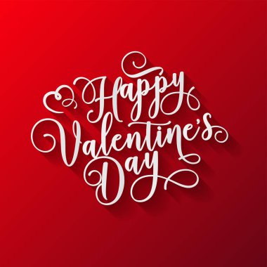 Sevgililer günü eğik yazı. El yazısı romantik tebrik kartı ile metin mutlu Sevgililer günü. 14 Şubat, sevgi ve kalp.