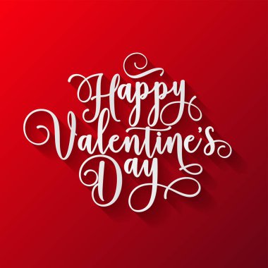 Sevgililer günü yazı. El yazısı romantik tebrik kartı ile metin mutlu Sevgililer günü. 14 Şubat, sevgi ve kalp.